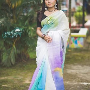 হ্যান্ড প্রিন্ট শাড়ি