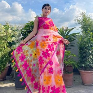 হ্যান্ড প্রিন্ট শাড়ি