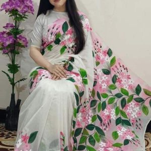 হ্যান্ড প্রিন্ট শাড়ি