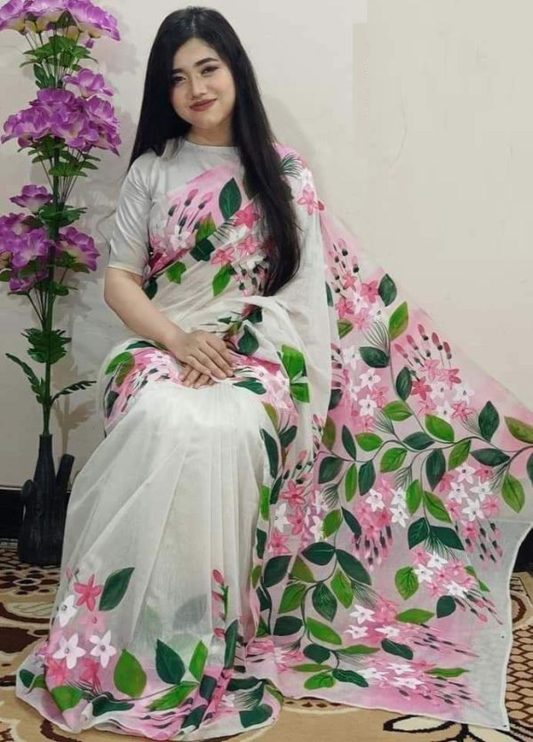 হ্যান্ড প্রিন্ট শাড়ি