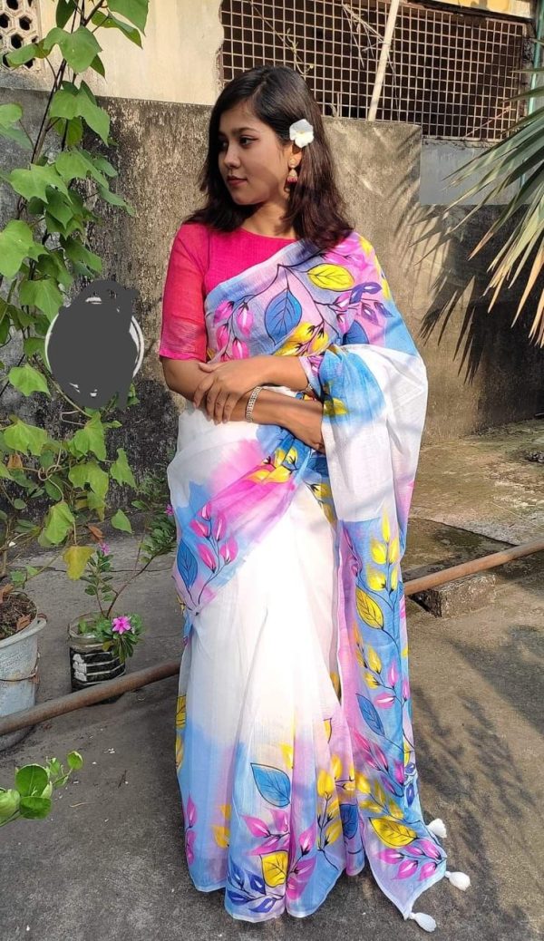 হ্যান্ড প্রিন্ট শাড়ি
