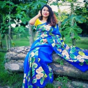 হ্যান্ড প্রিন্ট শাড়ি