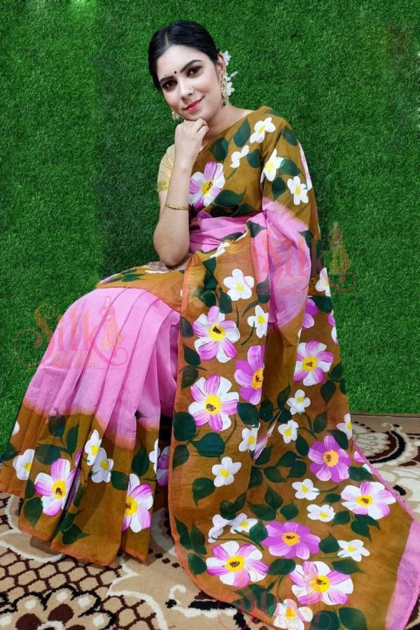 হ্যান্ড প্রিন্ট শাড়ি