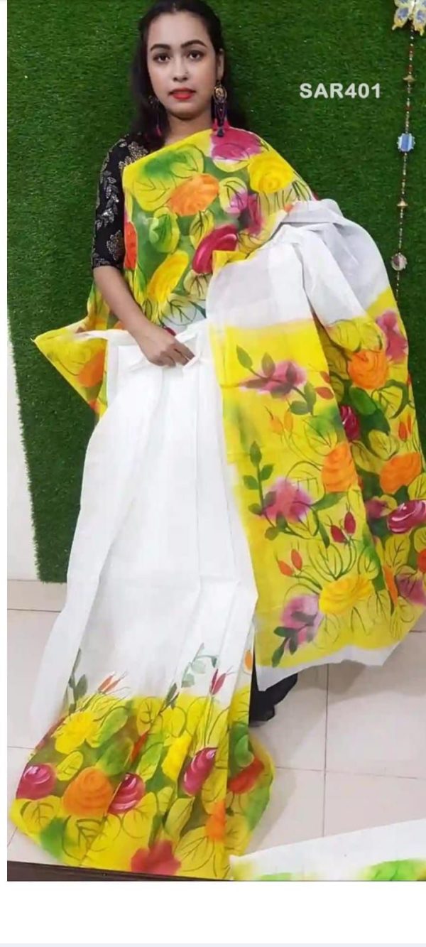হ্যান্ড প্রিন্ট শাড়ি