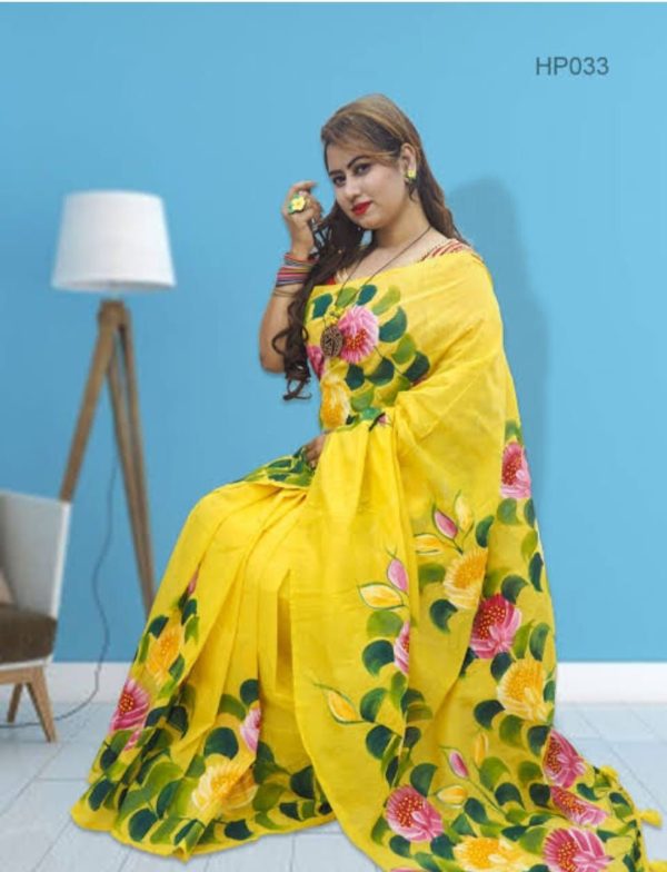 হ্যান্ড প্রিন্ট শাড়ি