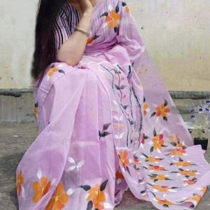 হ্যান্ড প্রিন্ট শাড়ি