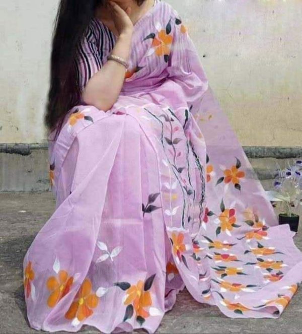 হ্যান্ড প্রিন্ট শাড়ি