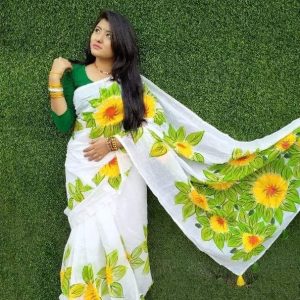 হ্যান্ড প্রিন্ট শাড়ি