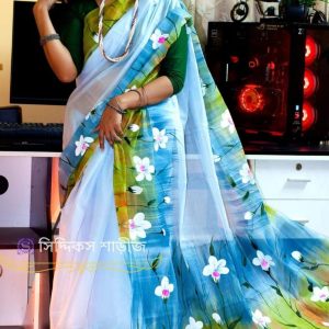 হ্যান্ড প্রিন্ট শাড়ি
