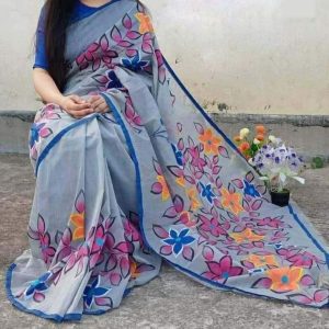 হ্যান্ড প্রিন্ট শাড়ি