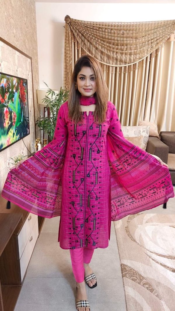 🇧🇩আন স্টিচড থ্রি পিস🇧🇩