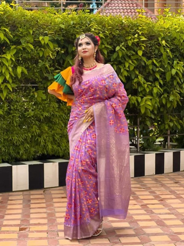💥প্রিমিয়াম কোয়ালিটর হাফ সিল্ক শাড়ি💥