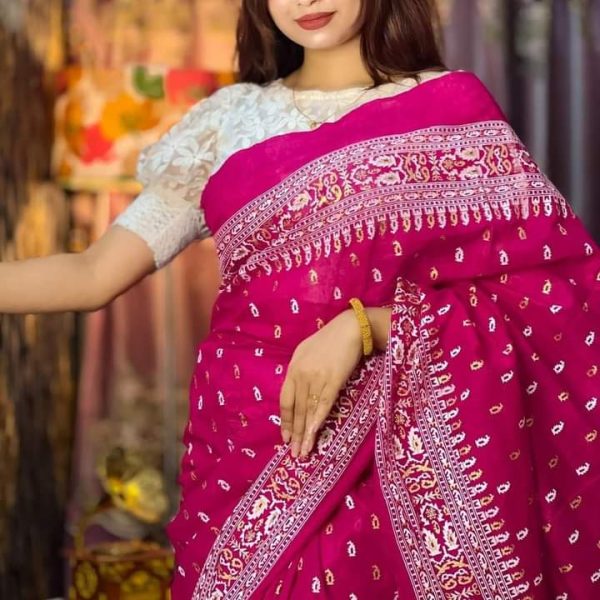 💥প্রিমিয়াম কোয়ালিটর হাফ সিল্ক শাড়ি💥