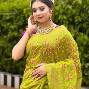 💥প্রিমিয়াম কোয়ালিটর হাফ সিল্ক শাড়ি💥