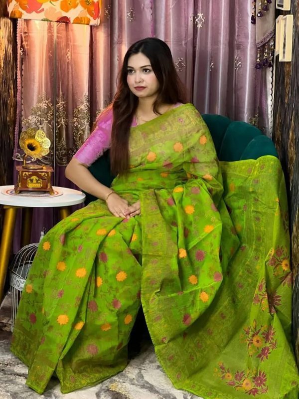 💥প্রিমিয়াম কোয়ালিটর হাফ সিল্ক শাড়ি💥