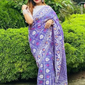 💥প্রিমিয়াম কোয়ালিটর হাফ সিল্ক শাড়ি💥