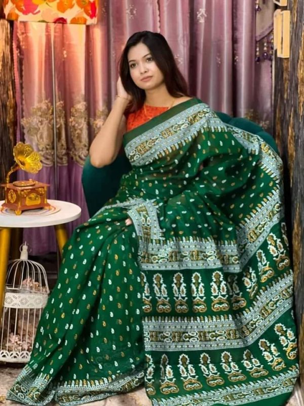 💥প্রিমিয়াম কোয়ালিটর হাফ সিল্ক শাড়ি💥