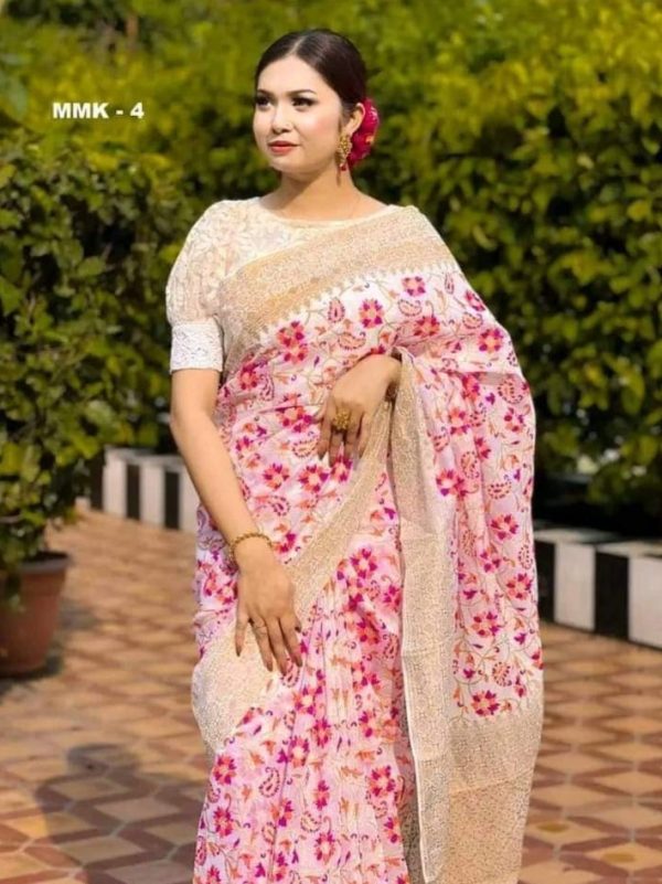 💥প্রিমিয়াম কোয়ালিটর হাফ সিল্ক শাড়ি💥 - Image 3