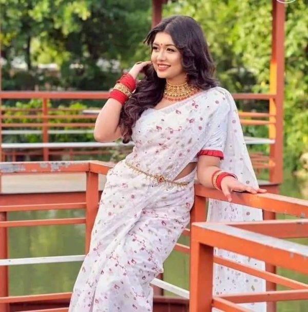 💥প্রিমিয়াম কোয়ালিটর হাফ সিল্ক শাড়ি💥