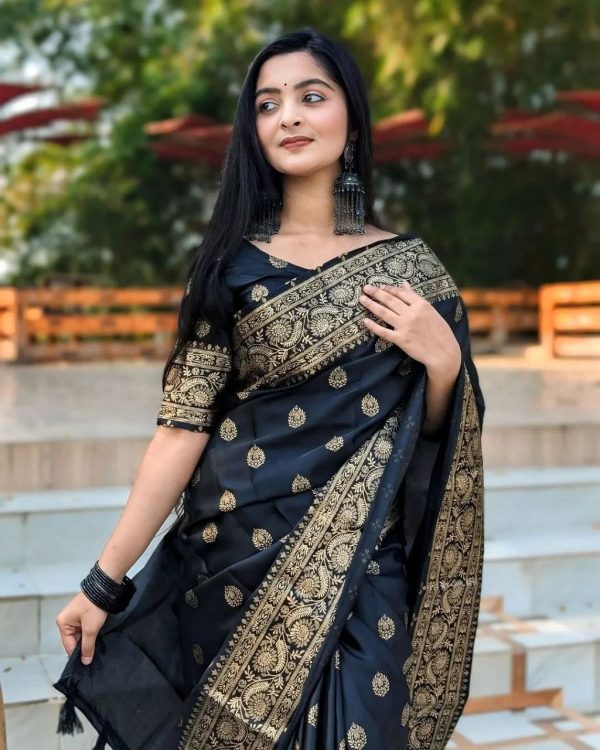 প্রিমিয়াম জাপানি সিল্ক শাড়ী(সাথে ব্লাউজ পিস) - Image 5