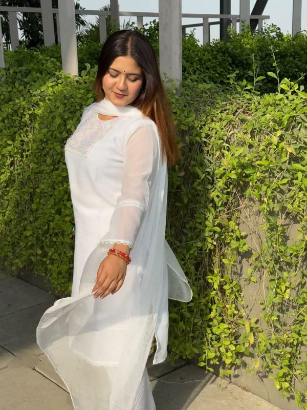 জর্জেট কারচুপি কাজ করা ফোর পিস - Image 3