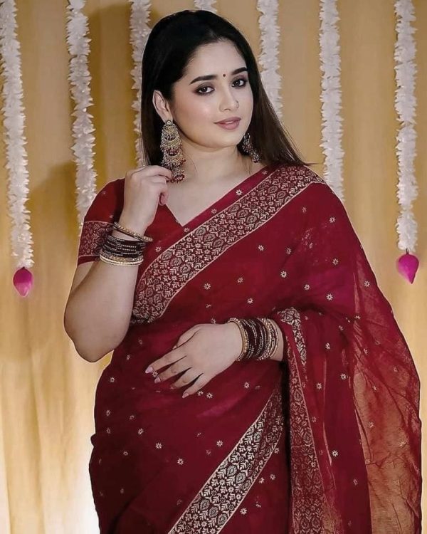 প্রিমিয়াম হাফ সিল্ক শাড়ী - Image 4