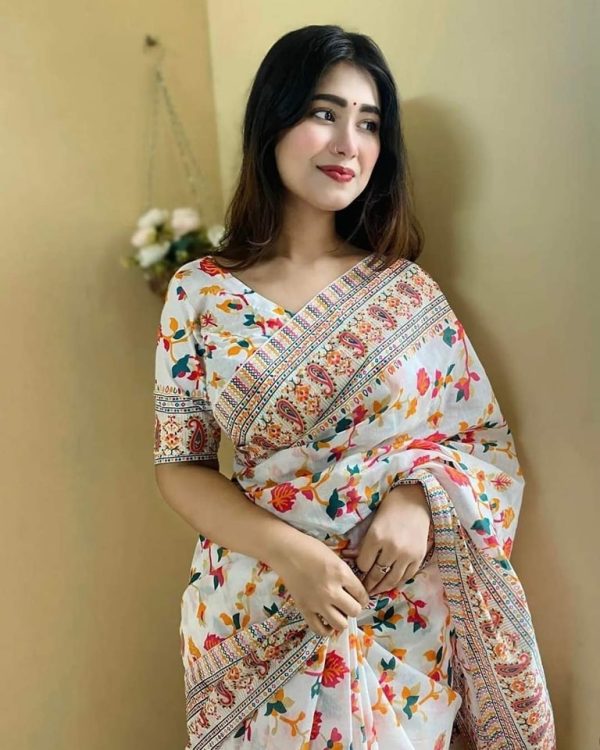 হাফ সিল্ক শাড়ি(সাথে ব্লাউজ পিস থাকবে) - Image 4
